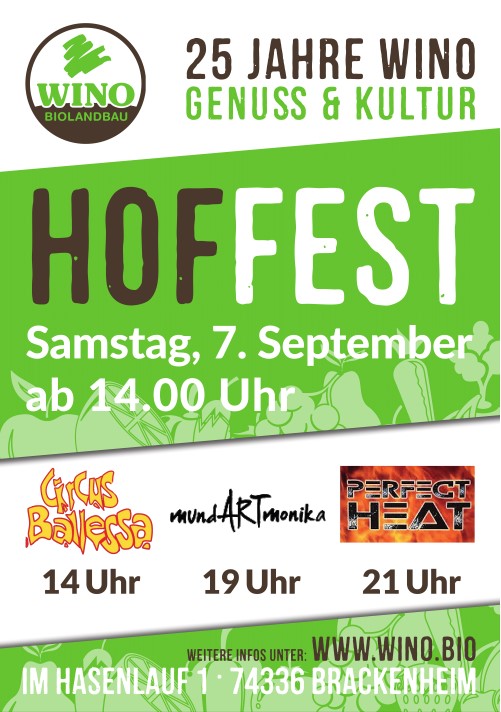 Hoffest WIno Biokiste Flyer